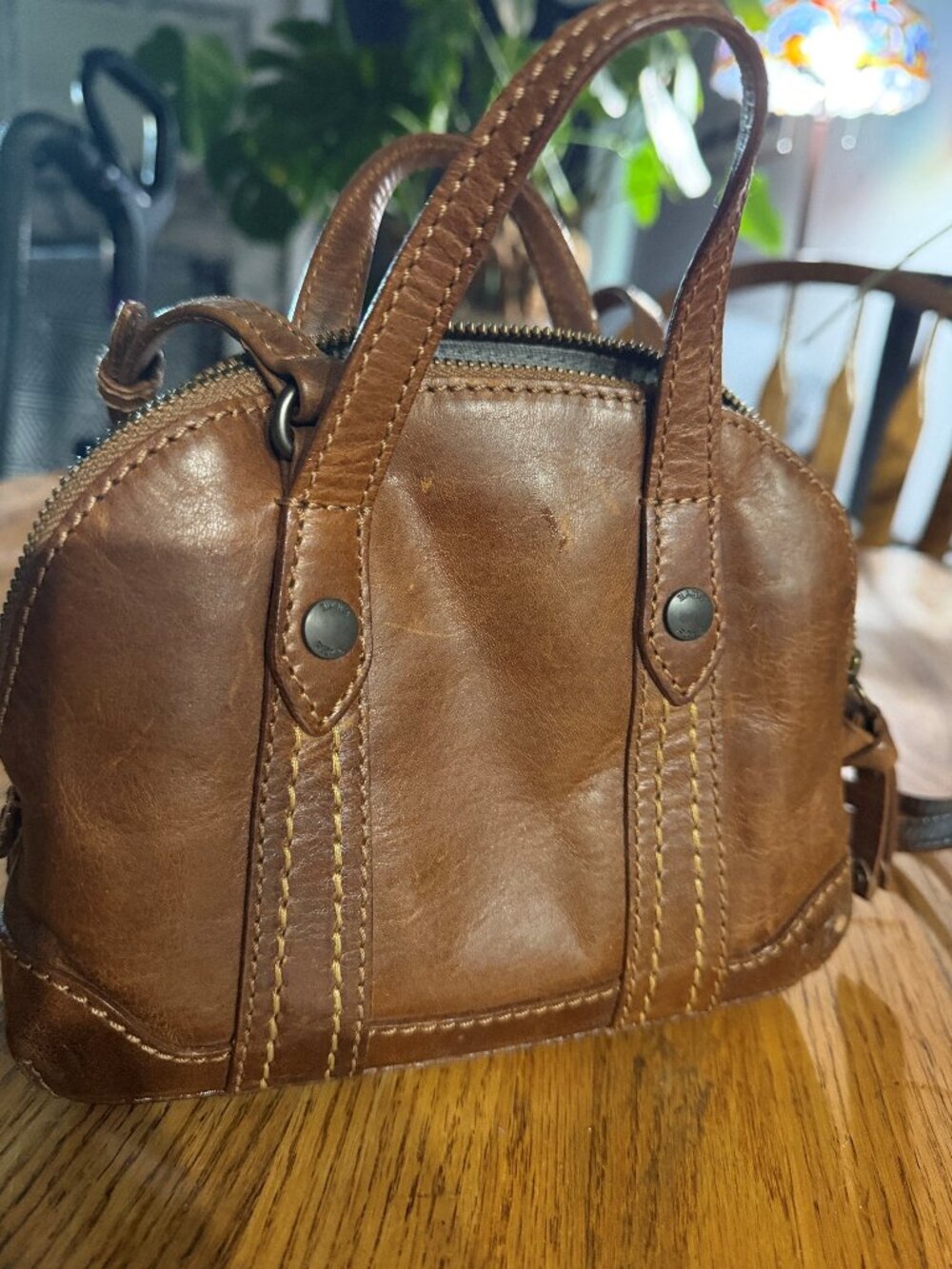 BNNU Frye Melissa Mini Domed Leather Crossbody Bag